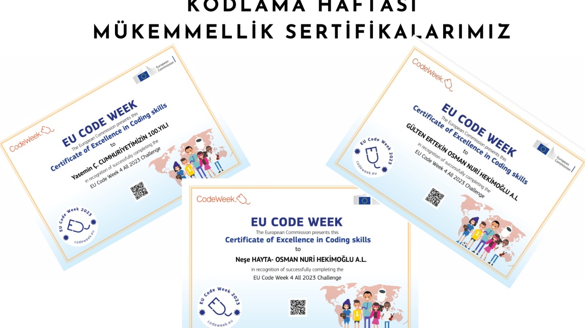 EU Codeweek 4 All Challange 2023- Mükemmellik Sertifikası